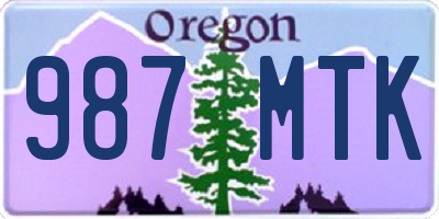 OR license plate 987MTK