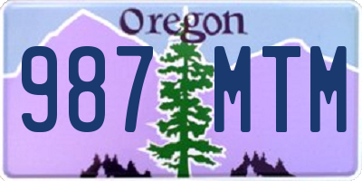 OR license plate 987MTM