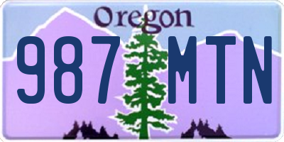 OR license plate 987MTN