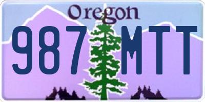 OR license plate 987MTT