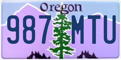 OR license plate 987MTU