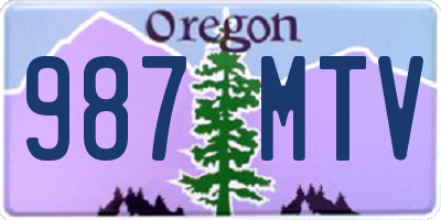 OR license plate 987MTV