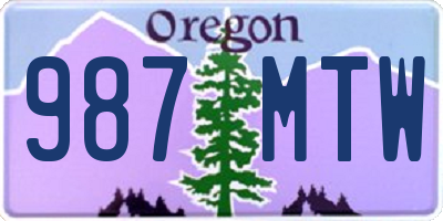 OR license plate 987MTW