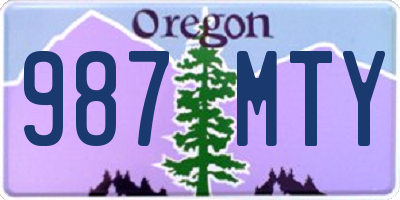 OR license plate 987MTY