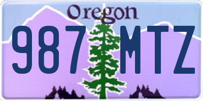 OR license plate 987MTZ