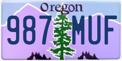 OR license plate 987MUF