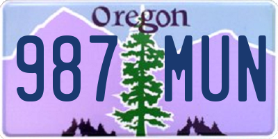 OR license plate 987MUN