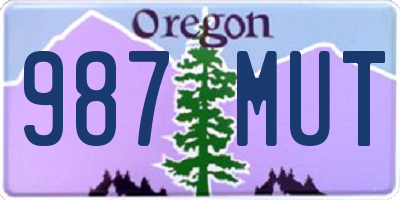 OR license plate 987MUT