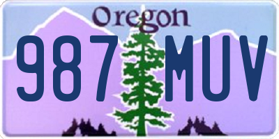 OR license plate 987MUV