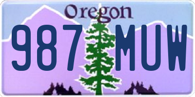 OR license plate 987MUW