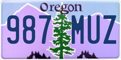 OR license plate 987MUZ