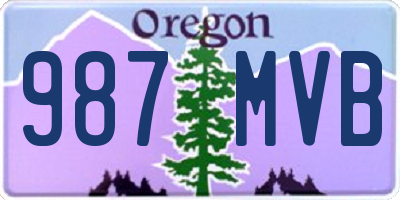 OR license plate 987MVB
