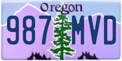 OR license plate 987MVD
