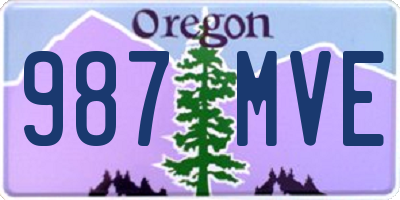 OR license plate 987MVE