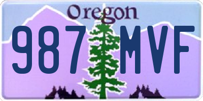 OR license plate 987MVF