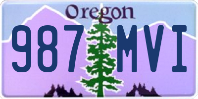 OR license plate 987MVI