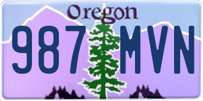 OR license plate 987MVN