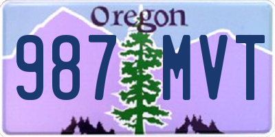OR license plate 987MVT