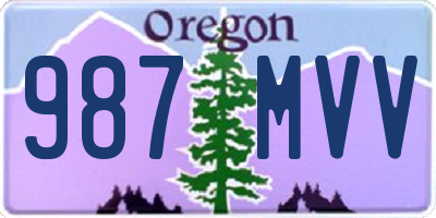 OR license plate 987MVV