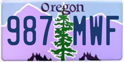 OR license plate 987MWF