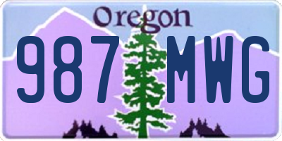 OR license plate 987MWG