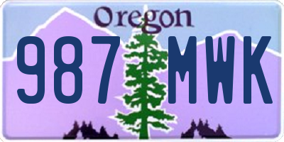 OR license plate 987MWK