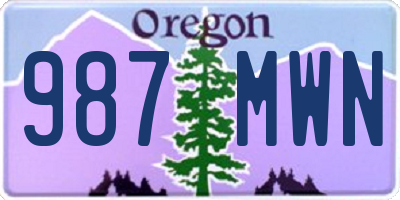 OR license plate 987MWN