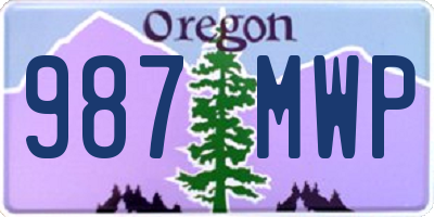 OR license plate 987MWP