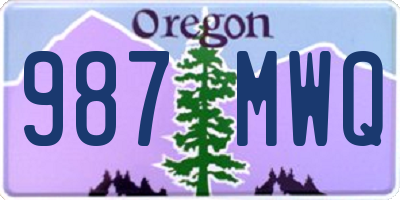 OR license plate 987MWQ