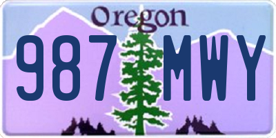 OR license plate 987MWY