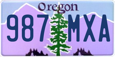 OR license plate 987MXA