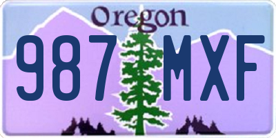 OR license plate 987MXF