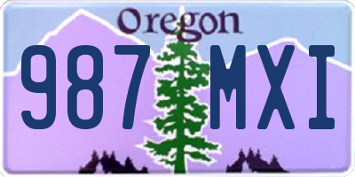 OR license plate 987MXI