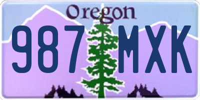 OR license plate 987MXK