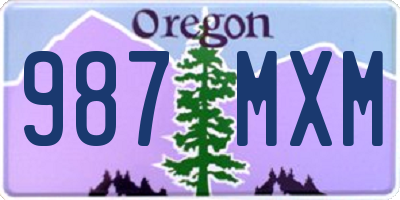 OR license plate 987MXM