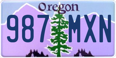 OR license plate 987MXN