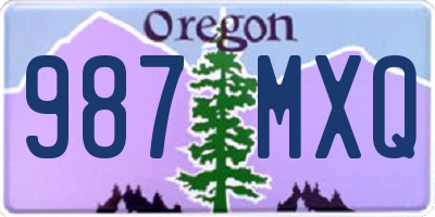 OR license plate 987MXQ
