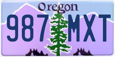 OR license plate 987MXT