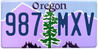 OR license plate 987MXV