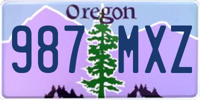 OR license plate 987MXZ