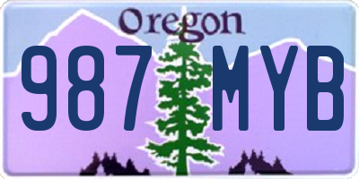 OR license plate 987MYB