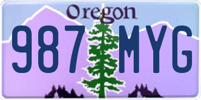 OR license plate 987MYG