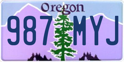 OR license plate 987MYJ