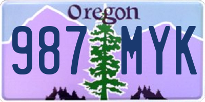 OR license plate 987MYK