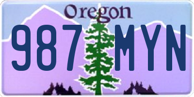 OR license plate 987MYN
