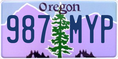 OR license plate 987MYP