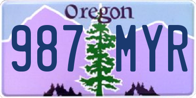 OR license plate 987MYR