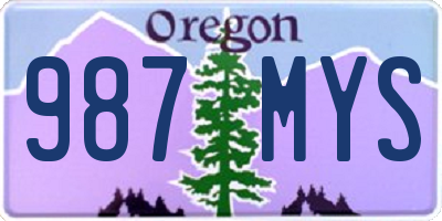 OR license plate 987MYS