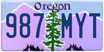 OR license plate 987MYT