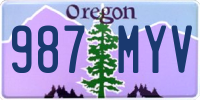 OR license plate 987MYV
